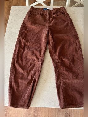 Old Navy Women’s Rust Brown Corduroy Barrel leg Pants
